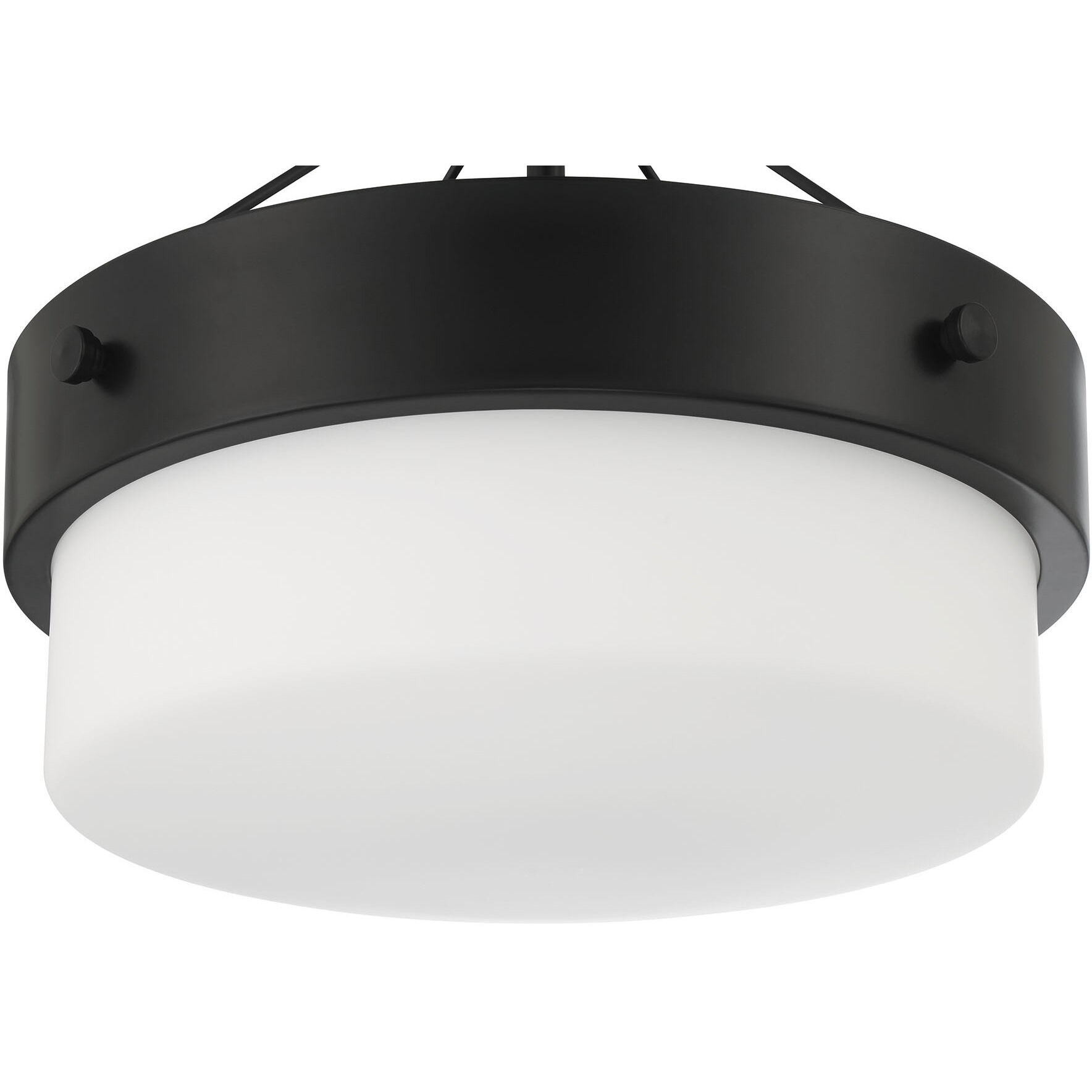 Oak Street 2 Light 13 inch Flat Black Convertible Semi Flush Ceiling Light